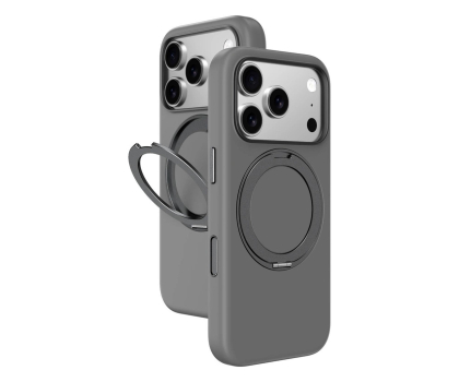 Etui do telefonów AmazingThing Cloudie na iPhone 17 Pro Max z podstawką - szare